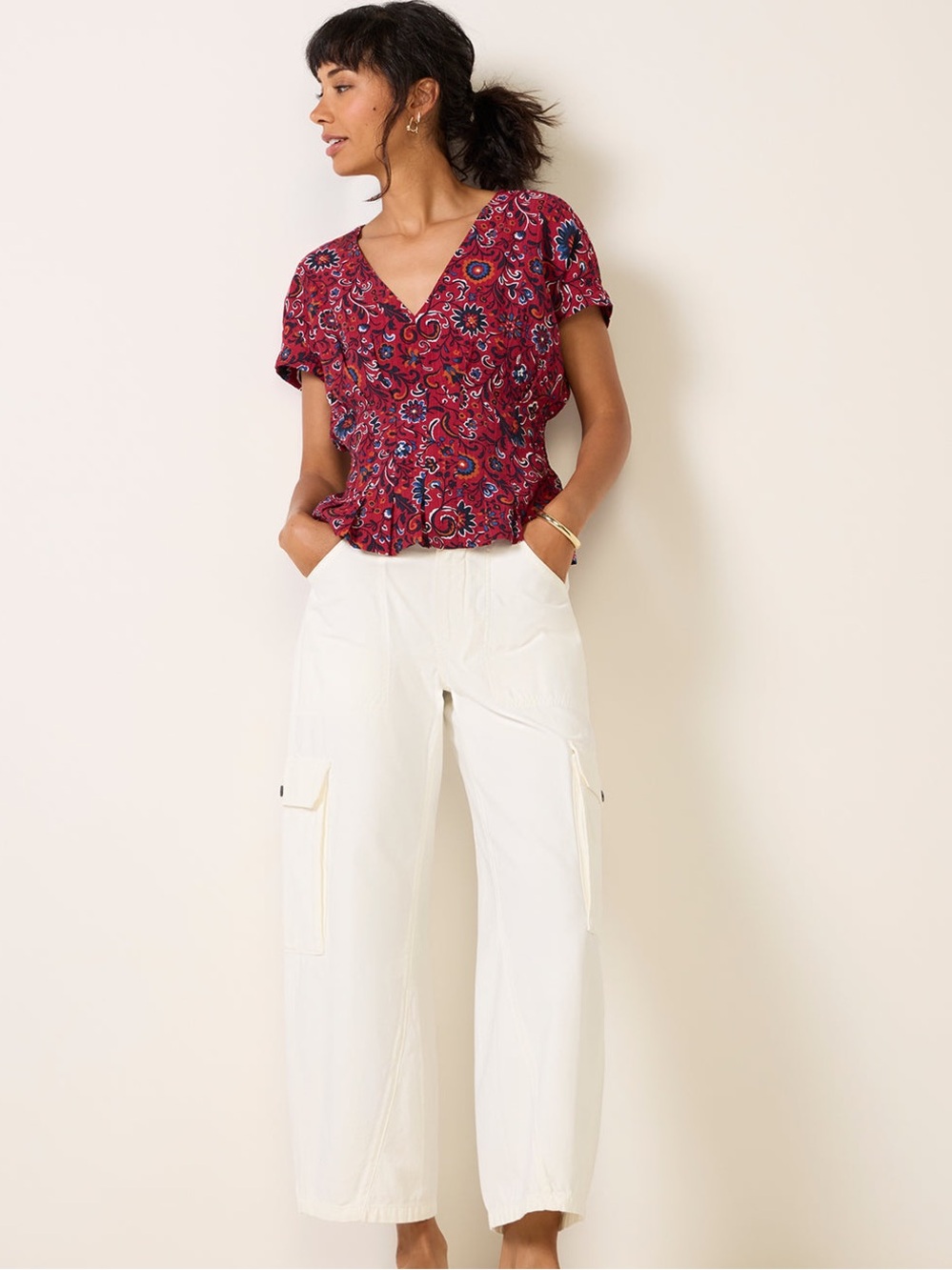 Lilly Waist Pintuck Blouse Sz M
